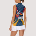 Adelaide Crows Australian Football Women Sleeveless Polo Shirt Muscular Mascot Graphic - Bold Team Colors