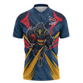 Adelaide Crows Australian Football Zipper Polo Shirt Muscular Mascot Graphic - Bold Team Colors