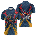 Adelaide Crows Australian Football Zipper Polo Shirt Muscular Mascot Graphic - Bold Team Colors