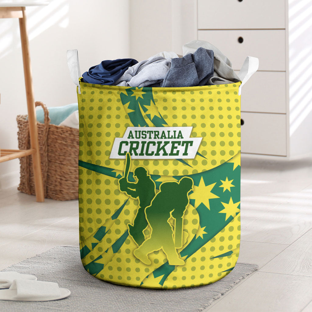 Australia Cricket Laundry Basket Golden Southern Cross Stars Halftone Pattern Design