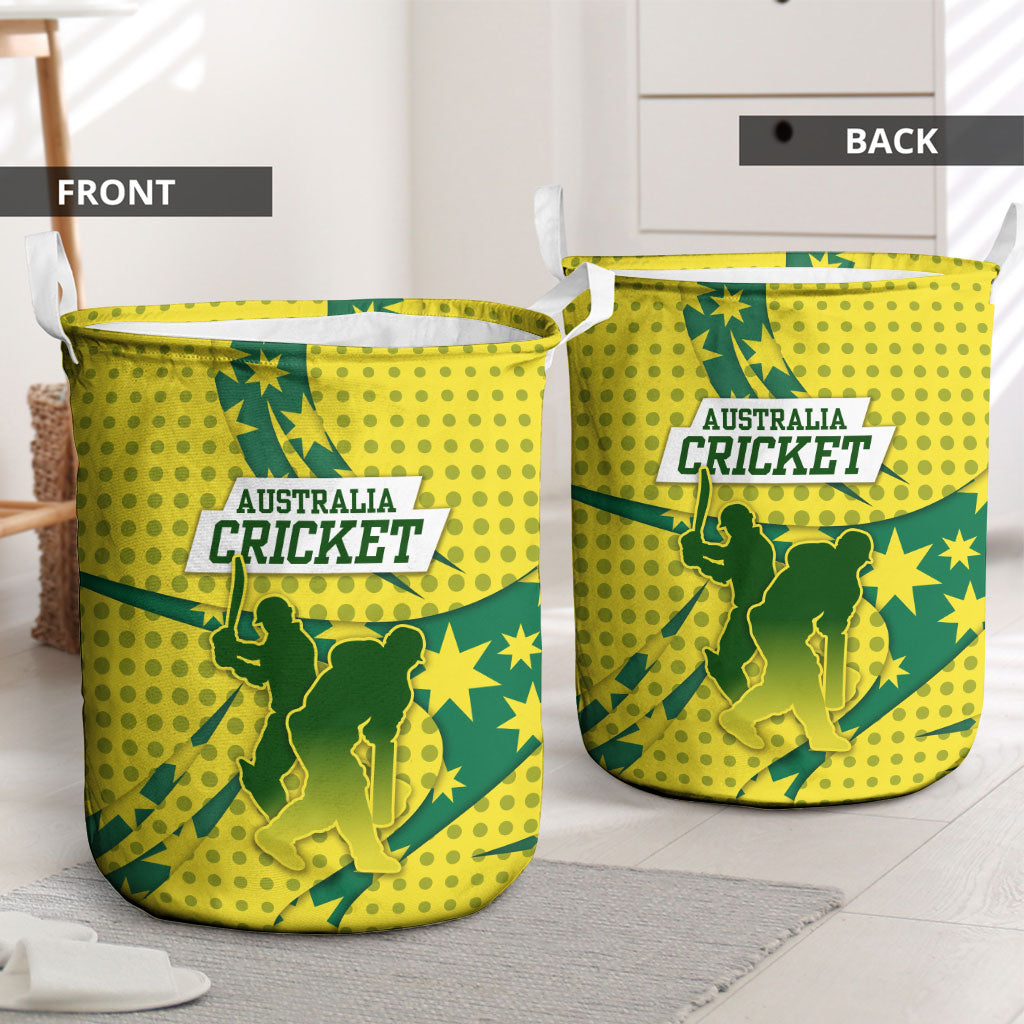 Australia Cricket Laundry Basket Golden Southern Cross Stars Halftone Pattern Design