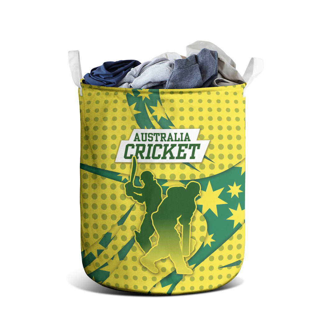 Australia Cricket Laundry Basket Golden Southern Cross Stars Halftone Pattern Design