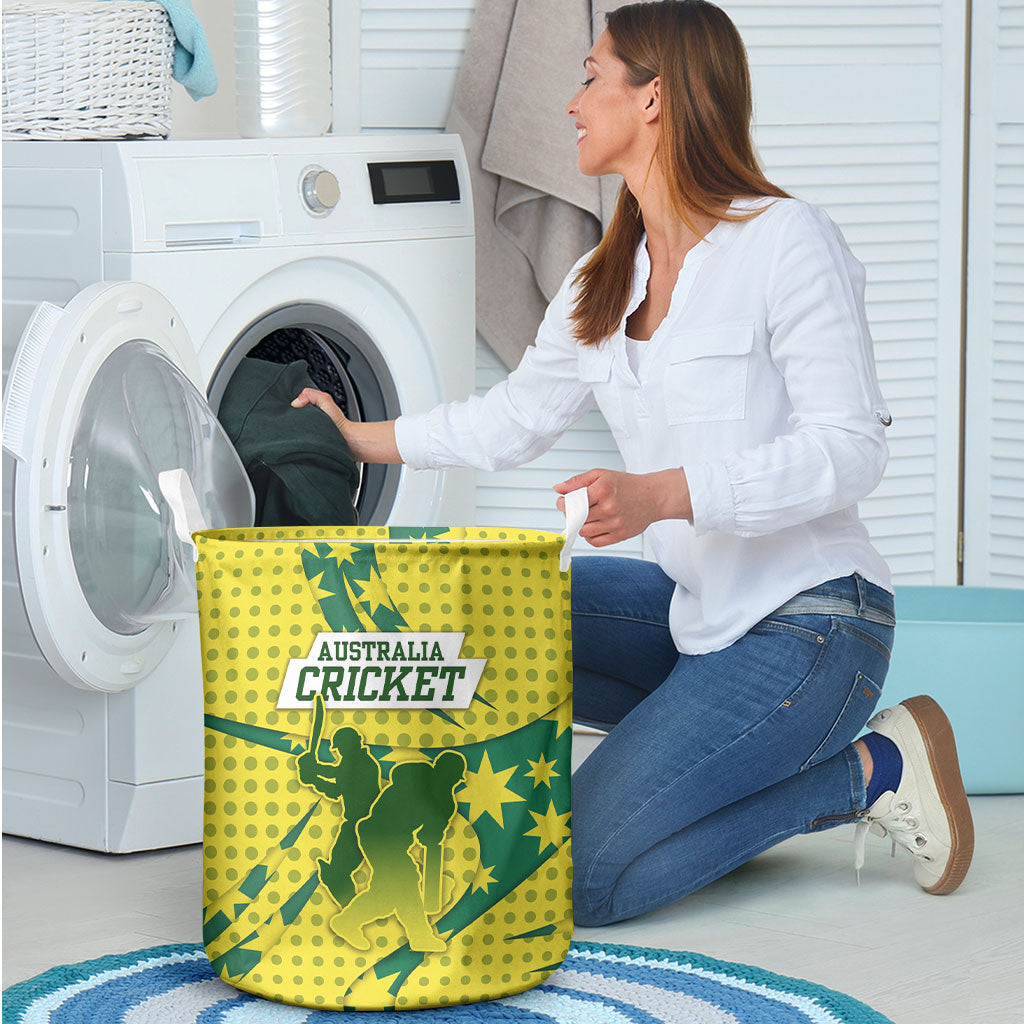 Australia Cricket Laundry Basket Golden Southern Cross Stars Halftone Pattern Design