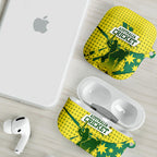 Australia Cricket AirPods Case Golden Southern Cross Stars Halftone Pattern Design