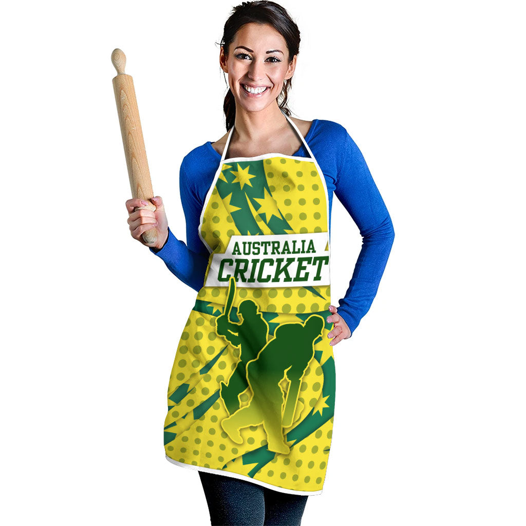 Australia Cricket Apron Golden Southern Cross Stars Halftone Pattern Design