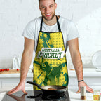 Australia Cricket Apron Golden Southern Cross Stars Halftone Pattern Design