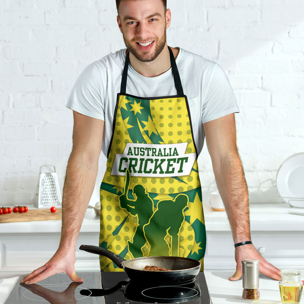 Australia Cricket Apron Golden Southern Cross Stars Halftone Pattern Design
