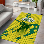 Australia Cricket Area Rug Golden Southern Cross Stars Halftone Pattern Design