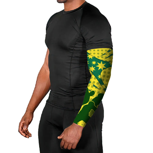 Australia Cricket Arm Sleeves Golden Southern Cross Stars Halftone Pattern Design