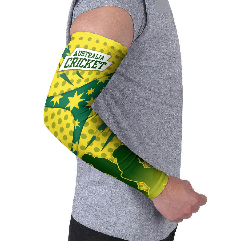 Australia Cricket Arm Sleeves Golden Southern Cross Stars Halftone Pattern Design