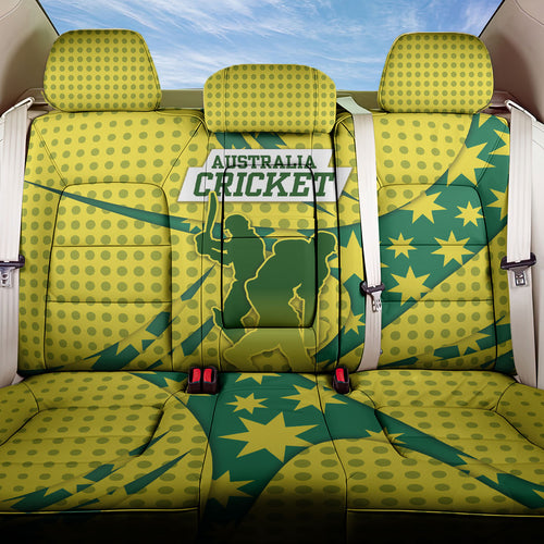 Australia Cricket Back Car Seat Cover Golden Southern Cross Stars Halftone Pattern Design