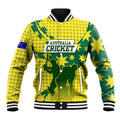 Australia Cricket Baseball Jacket Golden Southern Cross Stars Halftone Pattern Design