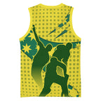 Australia Cricket Basketball Jersey Golden Southern Cross Stars Halftone Pattern Design
