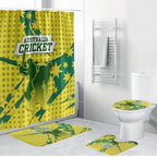 Australia Cricket Bathroom Set Golden Southern Cross Stars Halftone Pattern Design