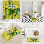 Australia Cricket Bathroom Set Golden Southern Cross Stars Halftone Pattern Design