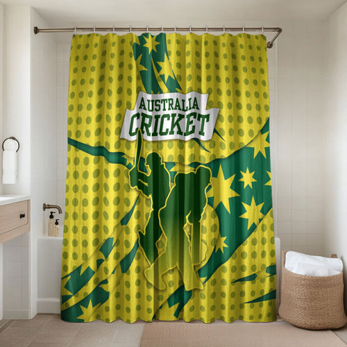 Australia Cricket Bathroom Set Golden Southern Cross Stars Halftone Pattern Design