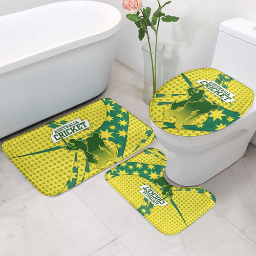 Australia Cricket Bathroom Set Golden Southern Cross Stars Halftone Pattern Design