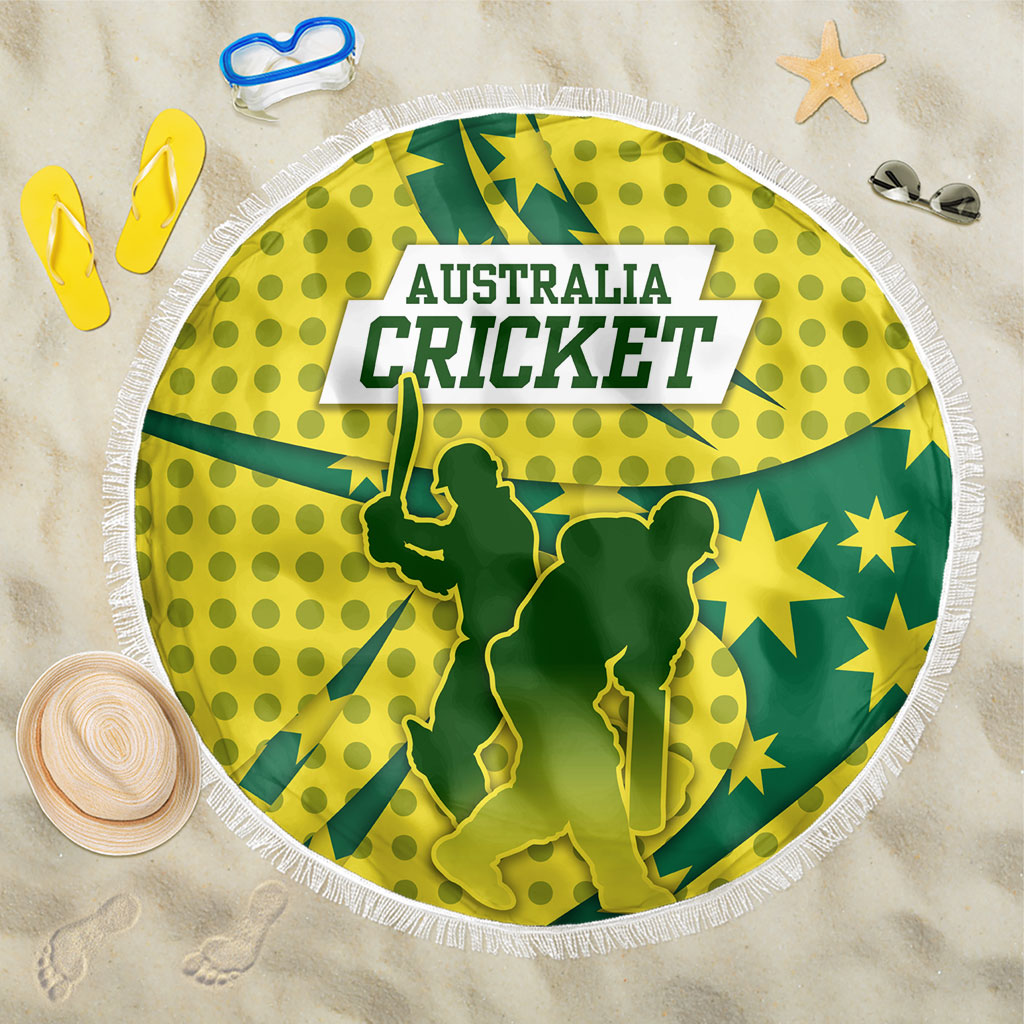 Australia Cricket Beach Blanket Golden Southern Cross Stars Halftone Pattern Design