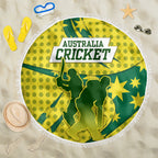 Australia Cricket Beach Blanket Golden Southern Cross Stars Halftone Pattern Design