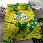 Australia Cricket Bedding Set Golden Southern Cross Stars Halftone Pattern Design