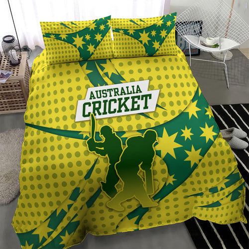 Australia Cricket Bedding Set Golden Southern Cross Stars Halftone Pattern Design