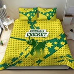 Australia Cricket Bedding Set Golden Southern Cross Stars Halftone Pattern Design