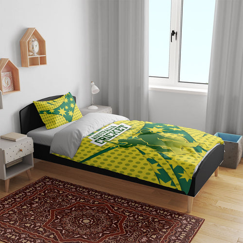 Australia Cricket Bedding Set Golden Southern Cross Stars Halftone Pattern Design