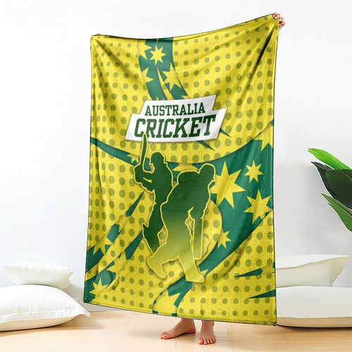 Australia Cricket Blanket Golden Southern Cross Stars Halftone Pattern Design