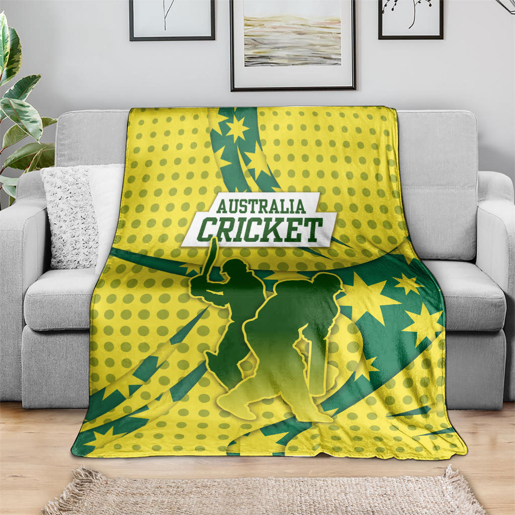 Australia Cricket Blanket Golden Southern Cross Stars Halftone Pattern Design