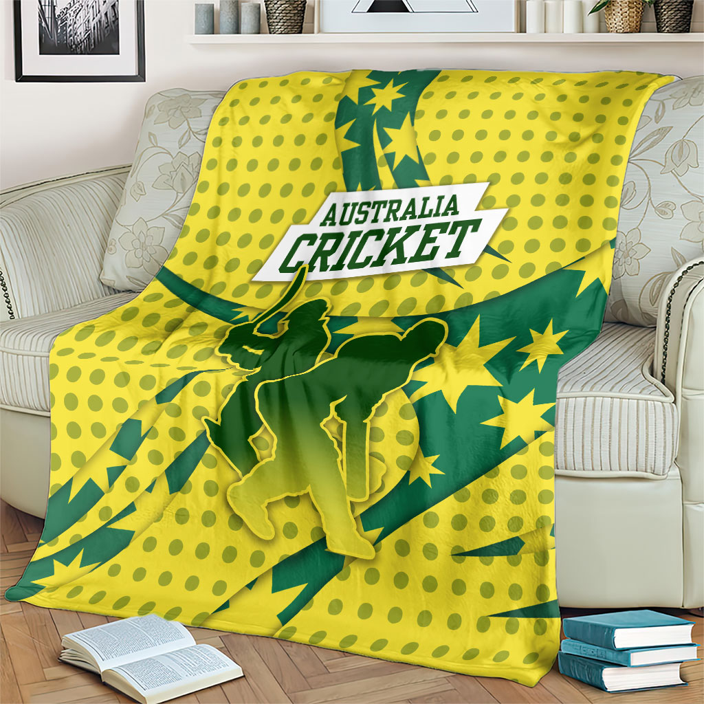 Australia Cricket Blanket Golden Southern Cross Stars Halftone Pattern Design