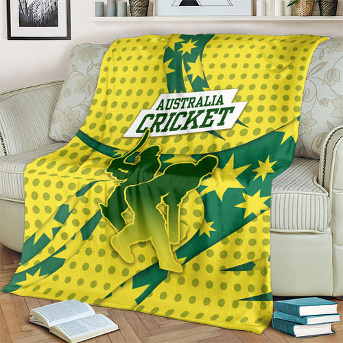 Australia Cricket Blanket Golden Southern Cross Stars Halftone Pattern Design