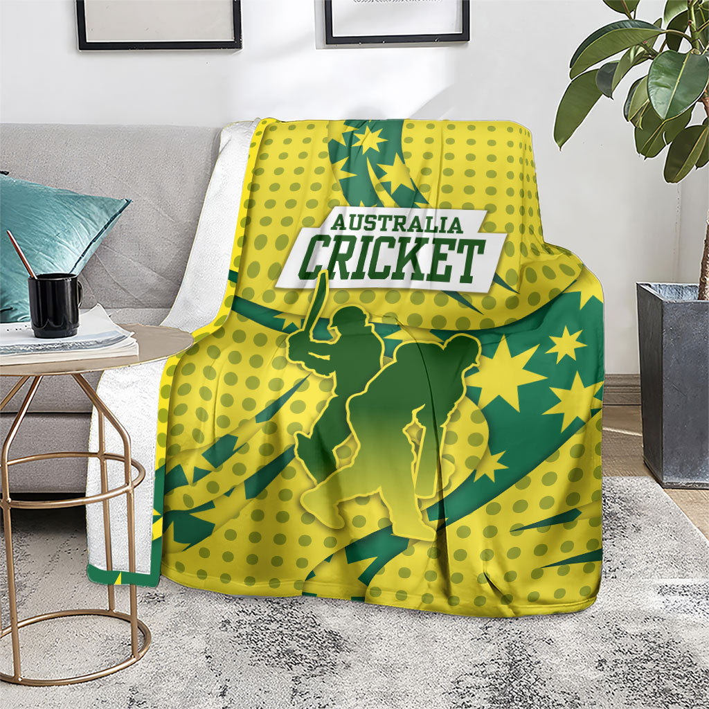 Australia Cricket Blanket Golden Southern Cross Stars Halftone Pattern Design