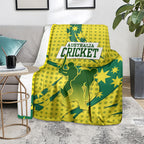 Australia Cricket Blanket Golden Southern Cross Stars Halftone Pattern Design