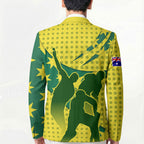 Australia Cricket Blazer Golden Southern Cross Stars Halftone Pattern Design