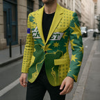 Australia Cricket Blazer Golden Southern Cross Stars Halftone Pattern Design