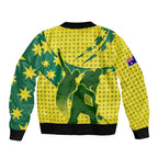 Australia Cricket Bomber Jacket Golden Southern Cross Stars Halftone Pattern Design
