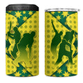 Australia Cricket 4 in 1 Can Cooler Tumbler Golden Southern Cross Stars Halftone Pattern Design