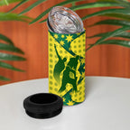 Australia Cricket 4 in 1 Can Cooler Tumbler Golden Southern Cross Stars Halftone Pattern Design