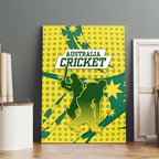 Australia Cricket Canvas Wall Art Golden Southern Cross Stars Halftone Pattern Design