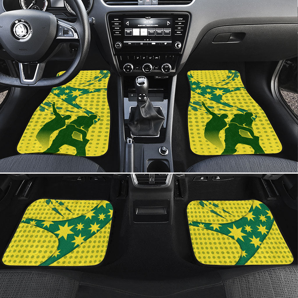 Australia Cricket Car Mats Golden Southern Cross Stars Halftone Pattern Design