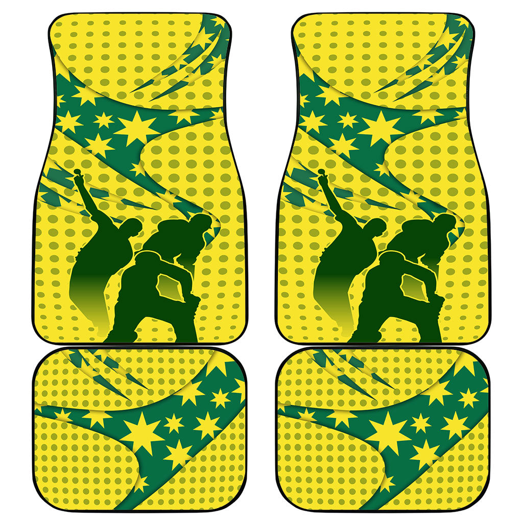 Australia Cricket Car Mats Golden Southern Cross Stars Halftone Pattern Design