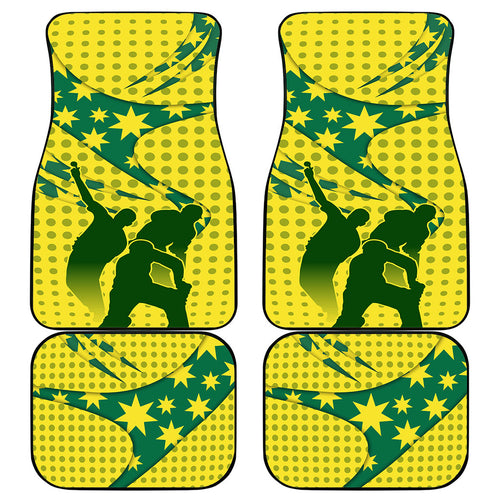 Australia Cricket Car Mats Golden Southern Cross Stars Halftone Pattern Design