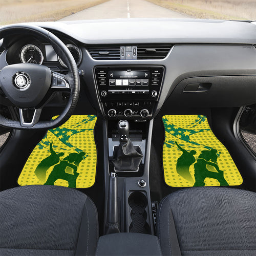 Australia Cricket Car Mats Golden Southern Cross Stars Halftone Pattern Design