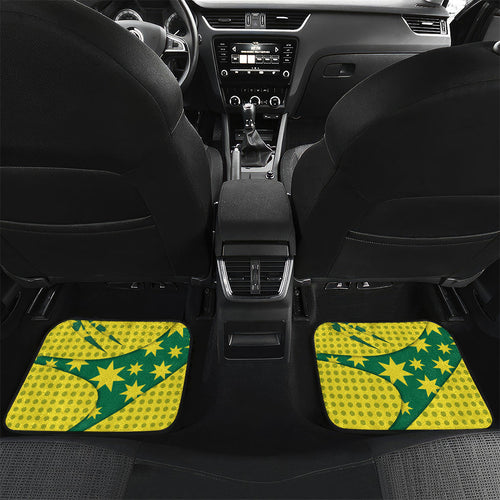 Australia Cricket Car Mats Golden Southern Cross Stars Halftone Pattern Design