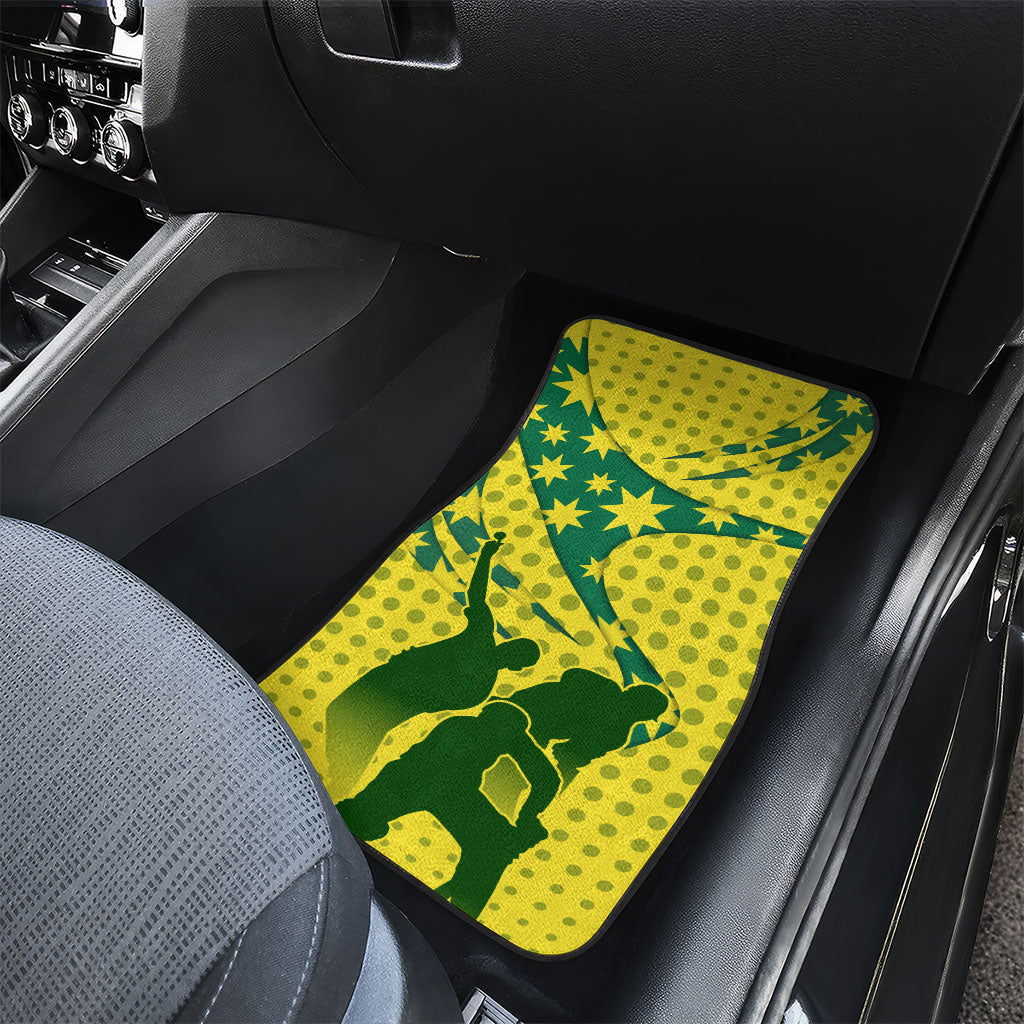 Australia Cricket Car Mats Golden Southern Cross Stars Halftone Pattern Design