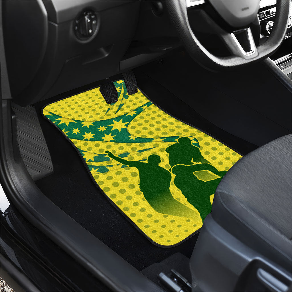Australia Cricket Car Mats Golden Southern Cross Stars Halftone Pattern Design