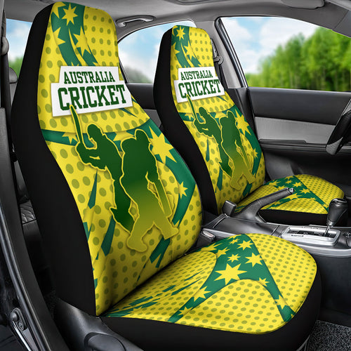 Australia Cricket Car Seat Cover Golden Southern Cross Stars Halftone Pattern Design