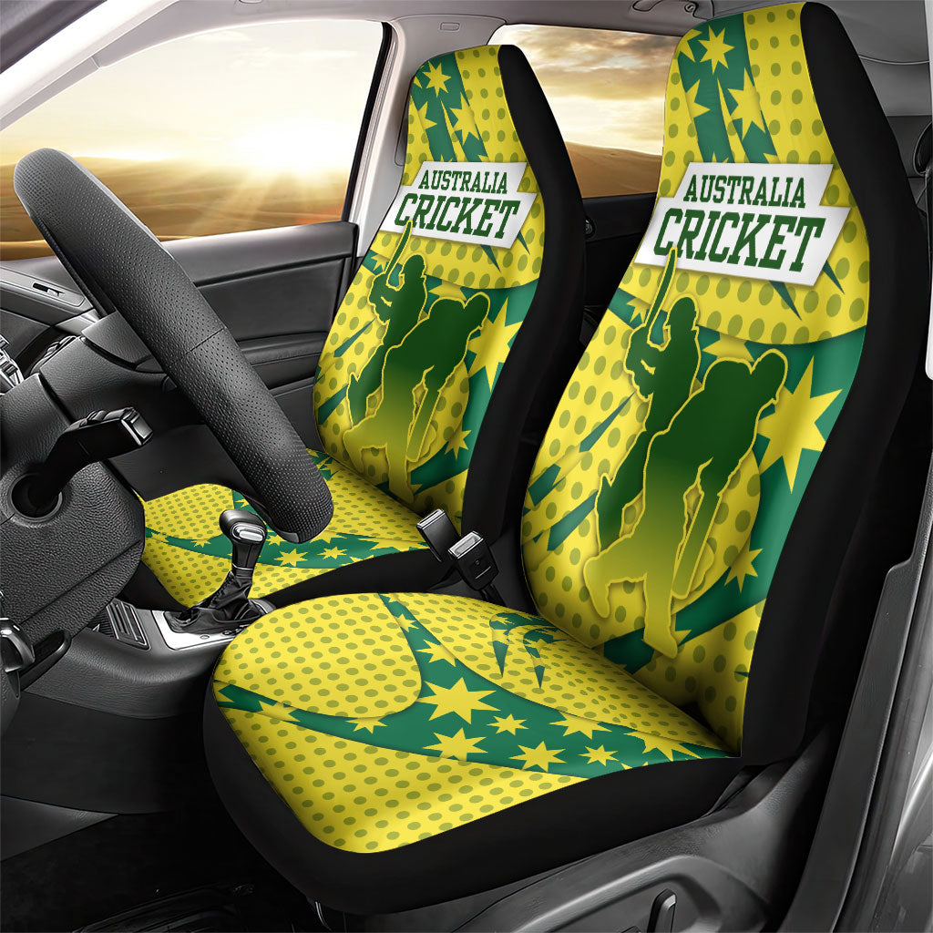 Australia Cricket Car Seat Cover Golden Southern Cross Stars Halftone Pattern Design