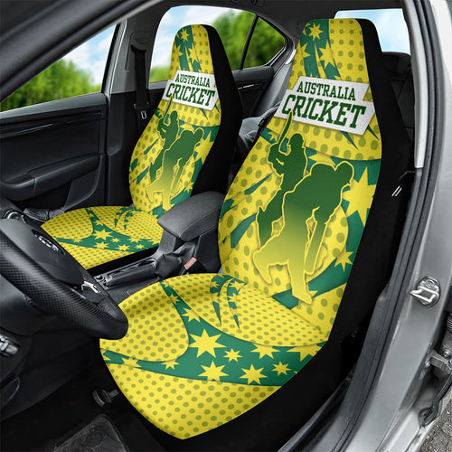 Australia Cricket Car Seat Cover Golden Southern Cross Stars Halftone Pattern Design