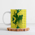 Australia Cricket Ceramic Mug Golden Southern Cross Stars Halftone Pattern Design